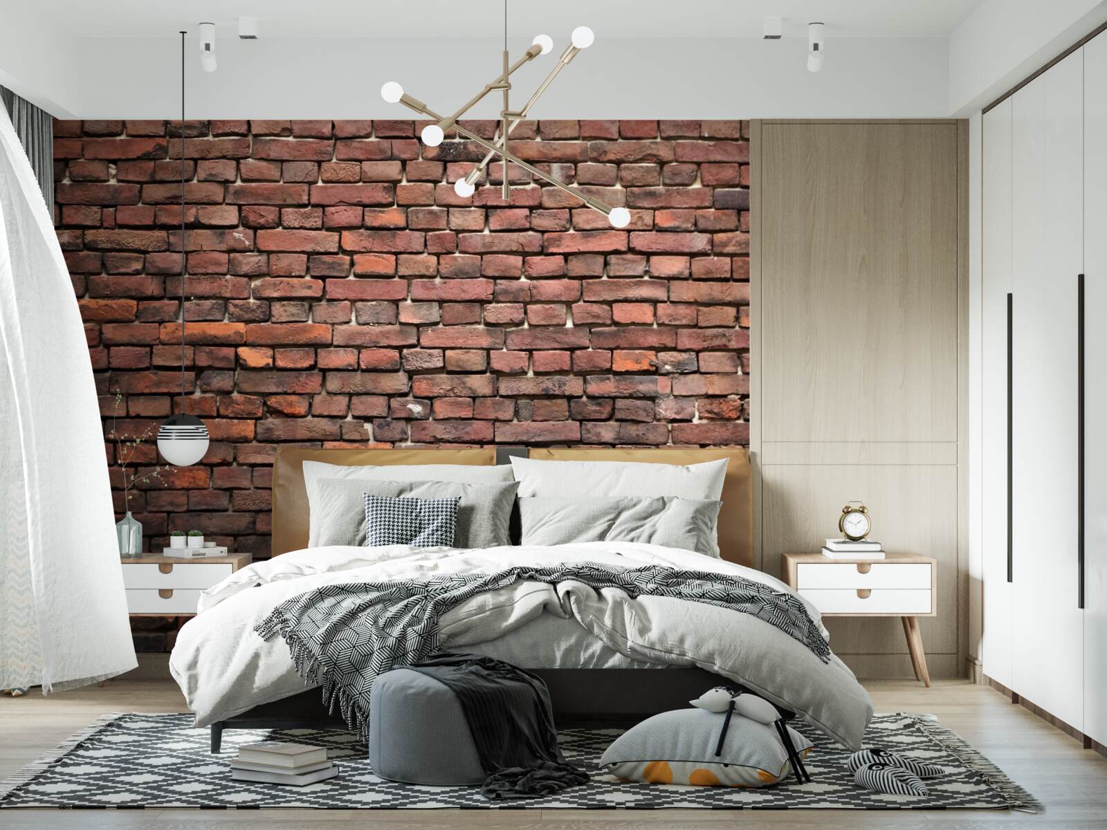 Fototapeta ciemny mur z cegły, starszy niż lata
