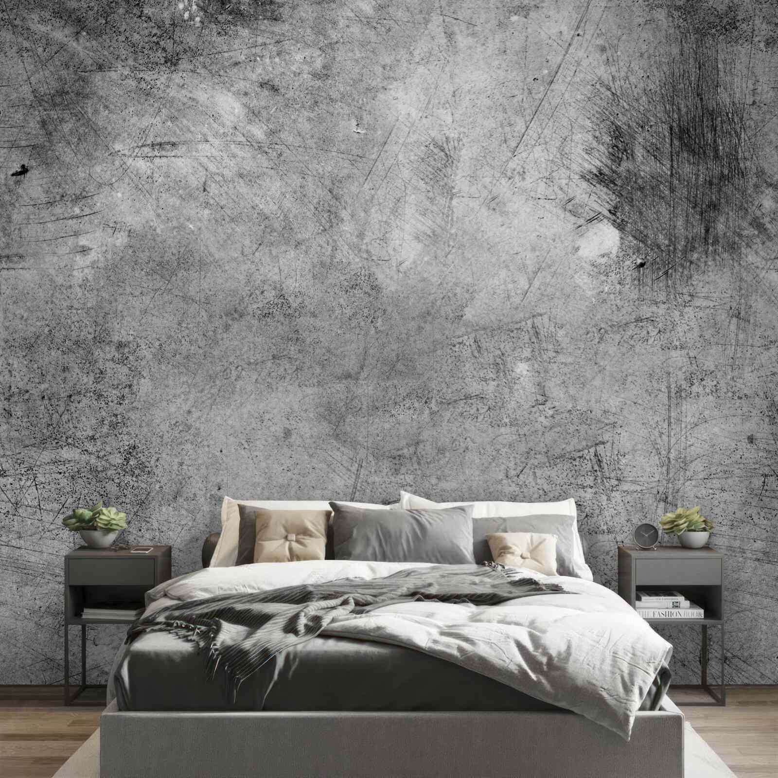 Fototapeta szara ściana z zadrapaniami z bliska