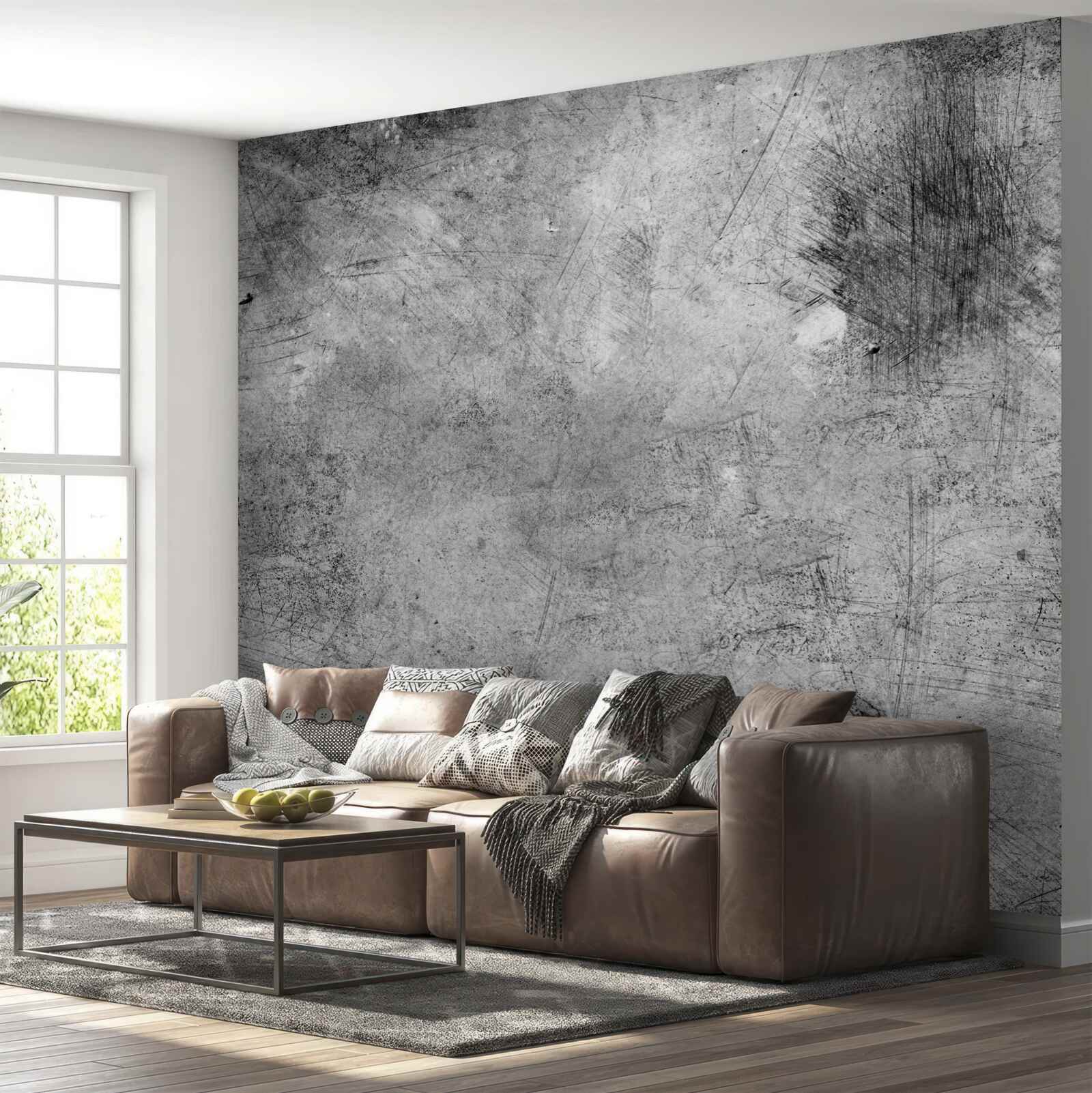 Fototapeta szara ściana z zadrapaniami z bliska