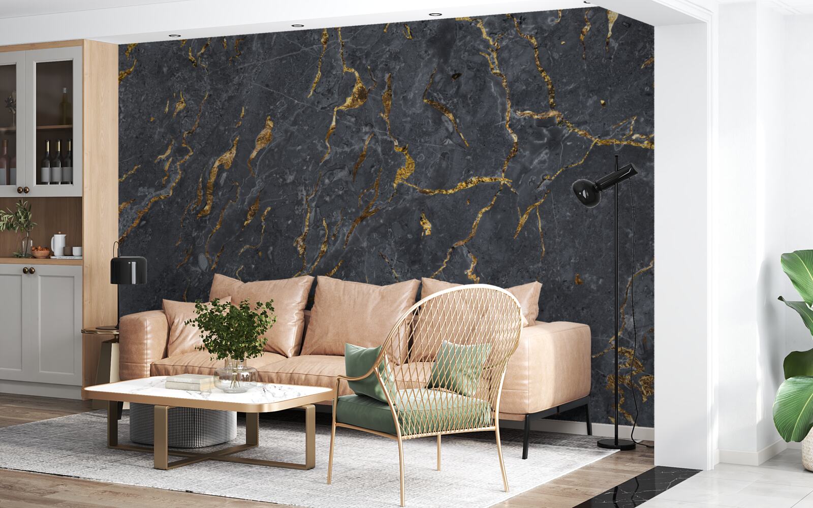 Fototapeta tło z czarnego marmuru ze złotymi drobinkami