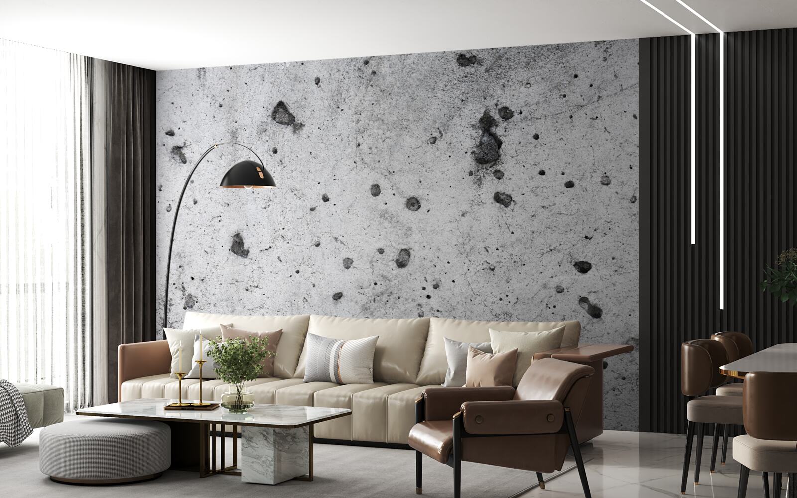 Fototapeta betonowa ściana z ciemnymi śladami