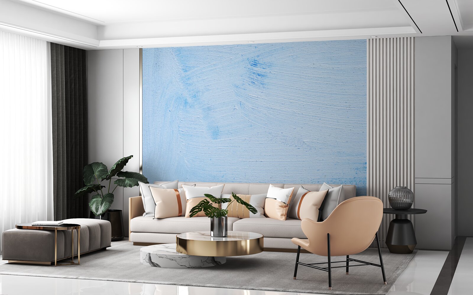 Fototapeta warstwa tynku w kolorze miękkiego lazuru