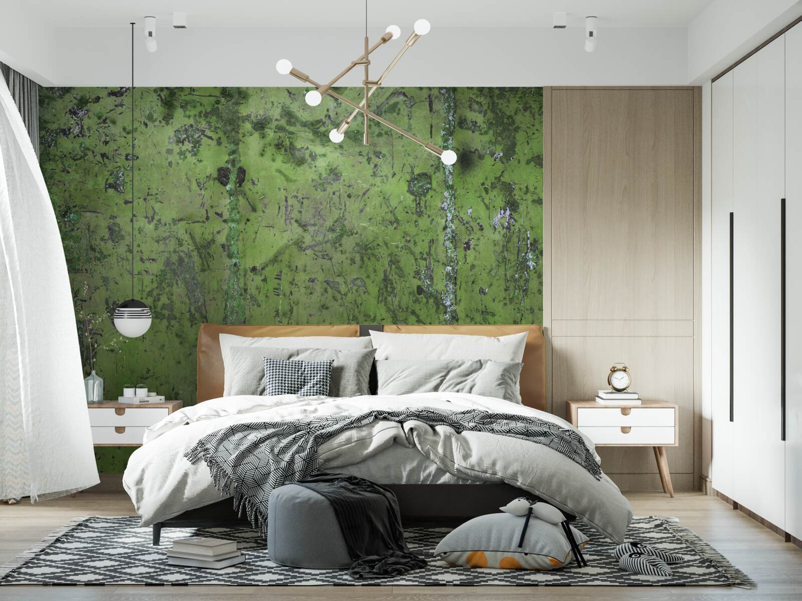 Fototapeta Ściana pokryta zieloną rdzą