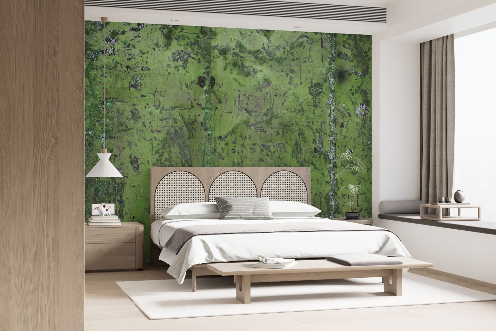 Fototapeta Ściana pokryta zieloną rdzą