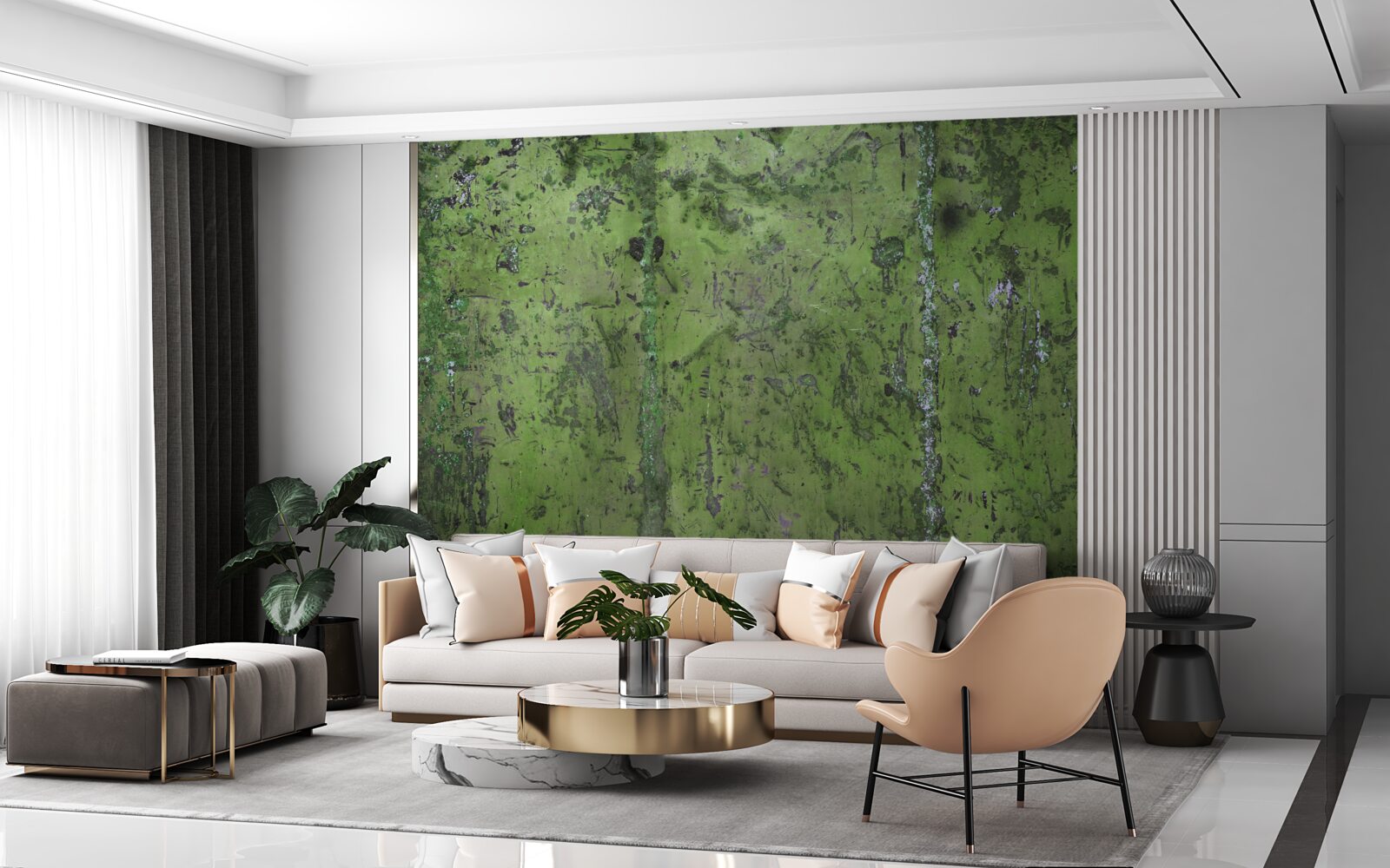 Fototapeta Ściana pokryta zieloną rdzą