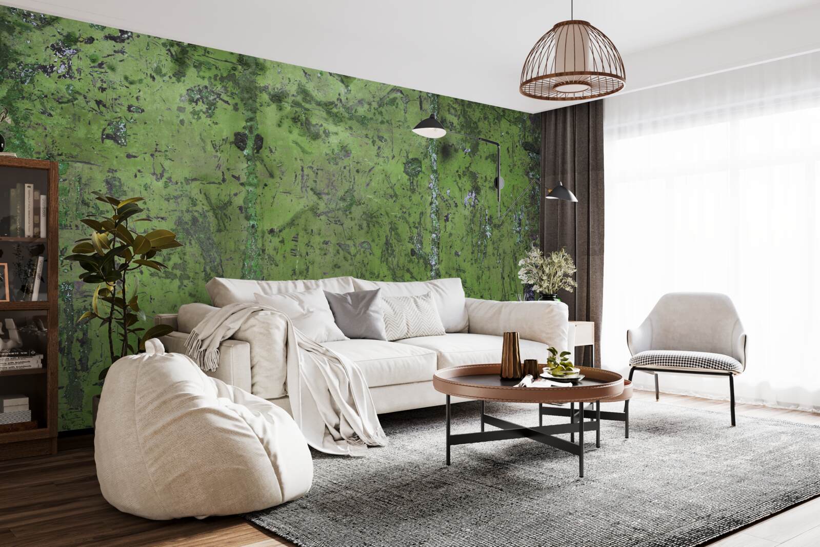 Fototapeta Ściana pokryta zieloną rdzą