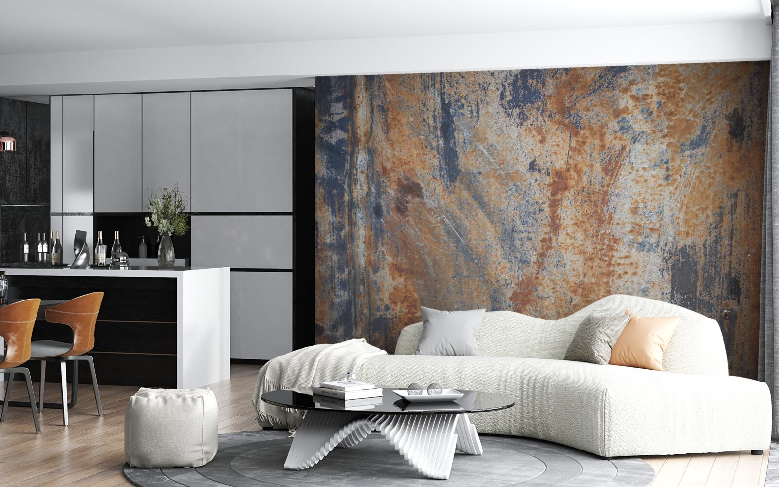 Fototapeta nieprzezroczysta ściana pokryta rdzą