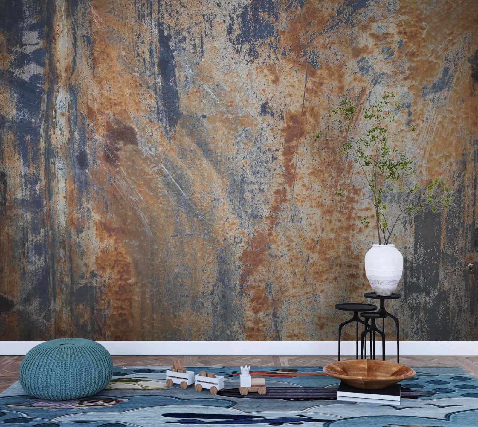 Fototapeta nieprzezroczysta ściana pokryta rdzą