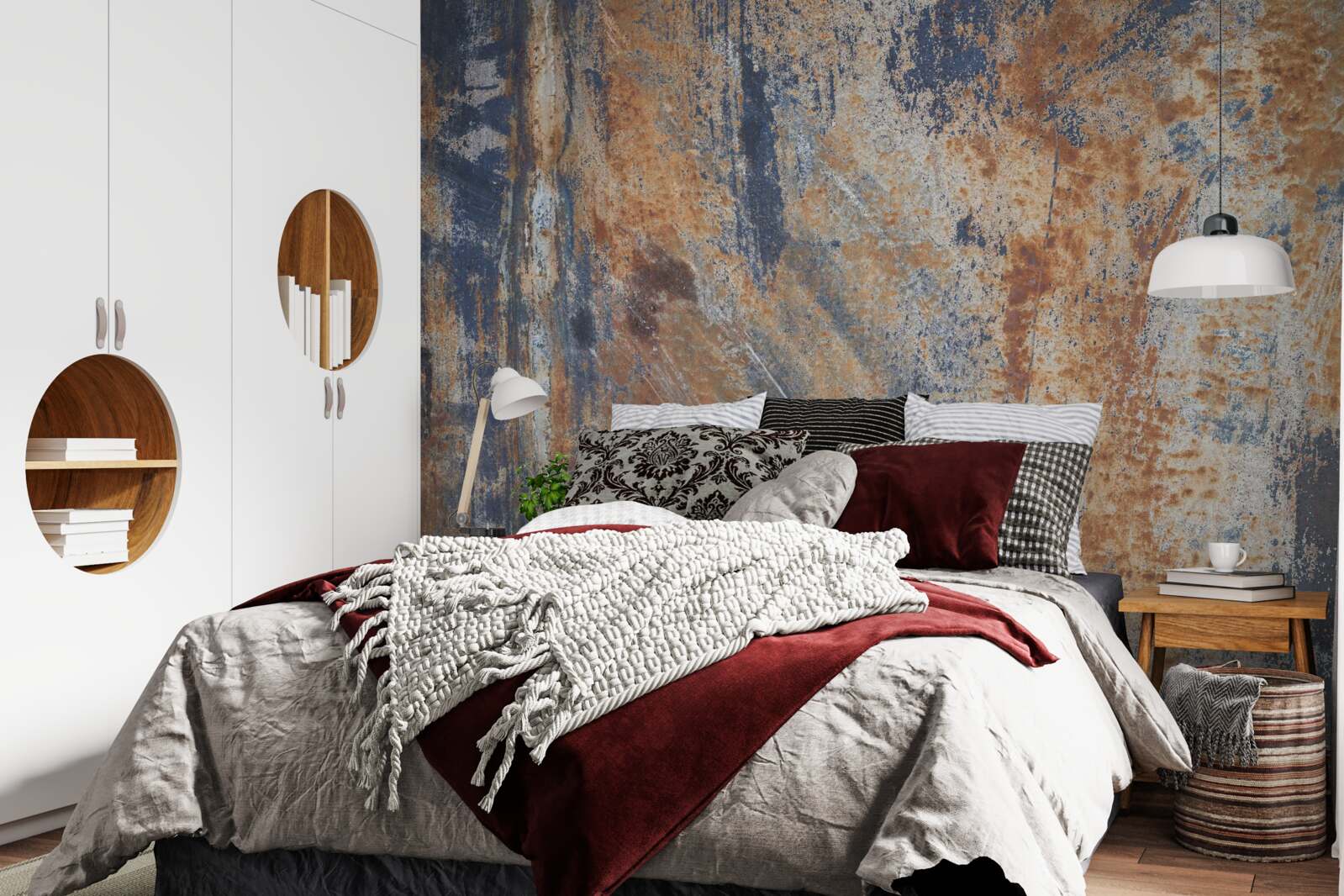 Fototapeta nieprzezroczysta ściana pokryta rdzą