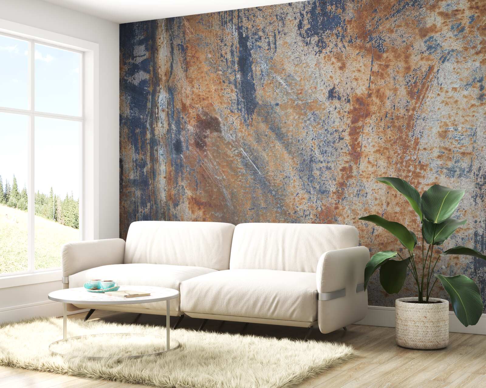 Fototapeta nieprzezroczysta ściana pokryta rdzą