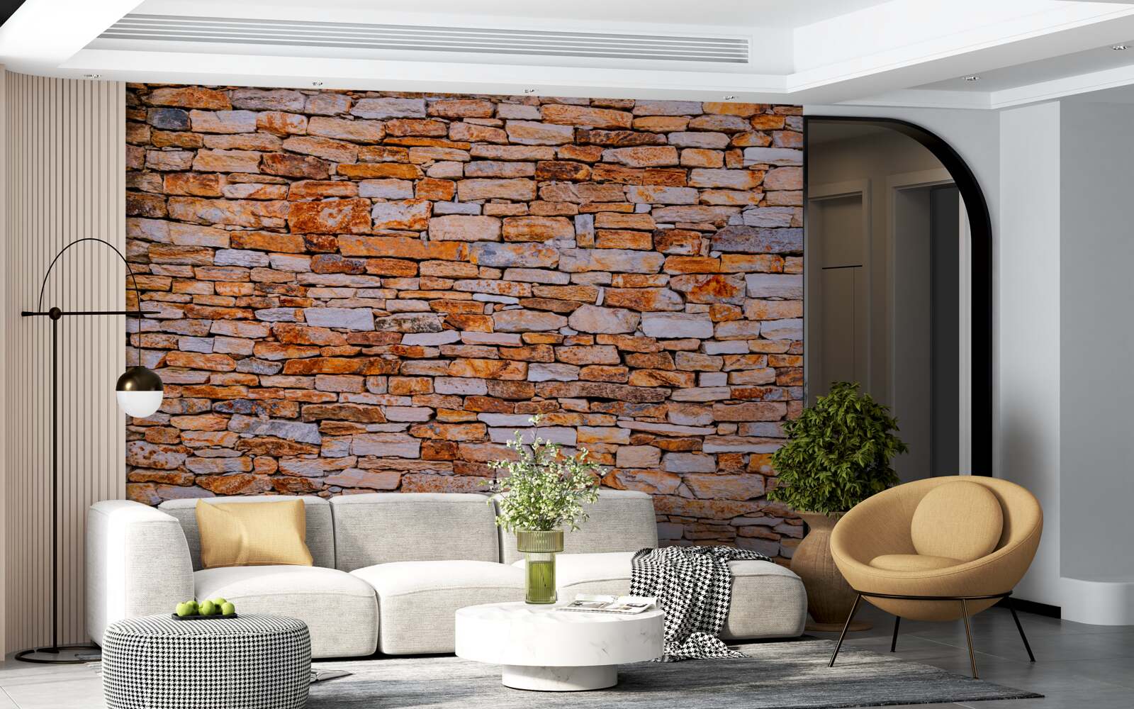 Fototapeta podłużne ogrodzenie z brązowego kamienia