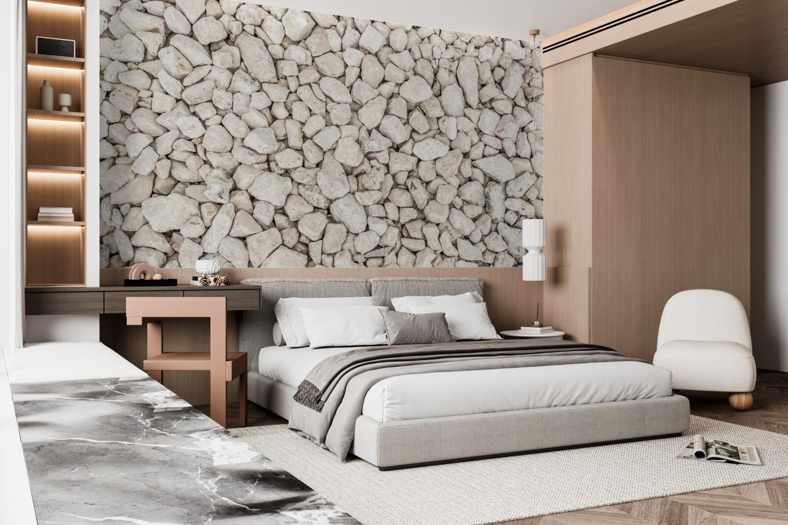 Fototapeta Żwir biały różnej wielkości