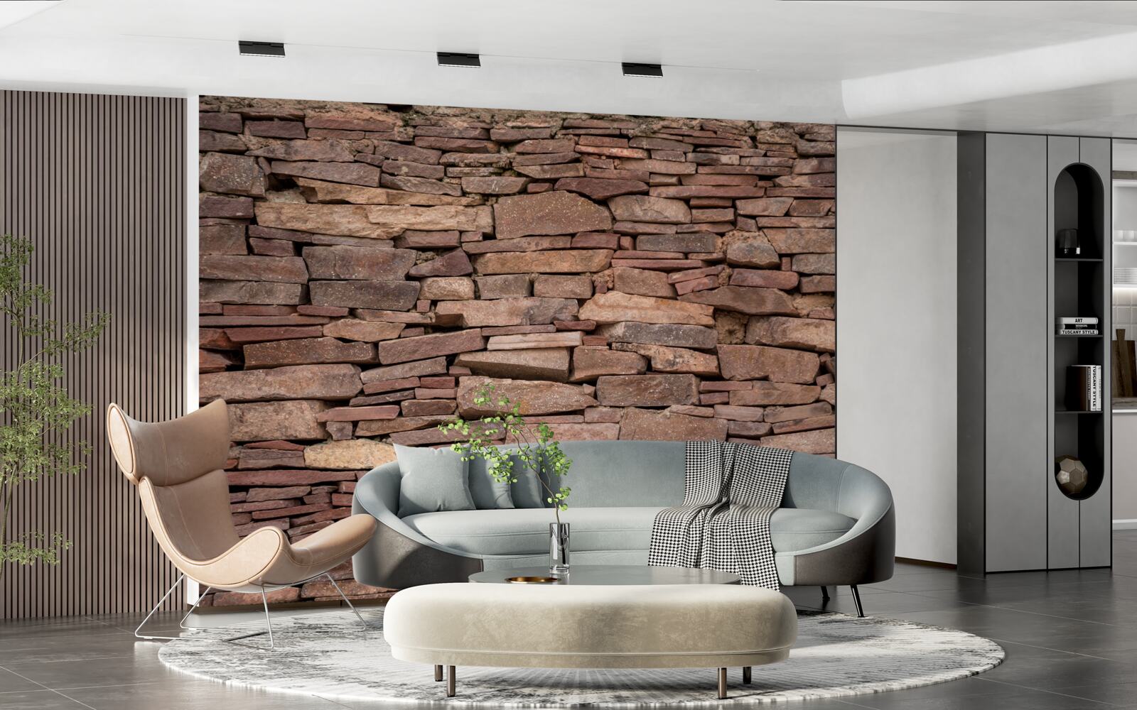 Fototapeta brązowa kamienna bariera o nierównej strukturze