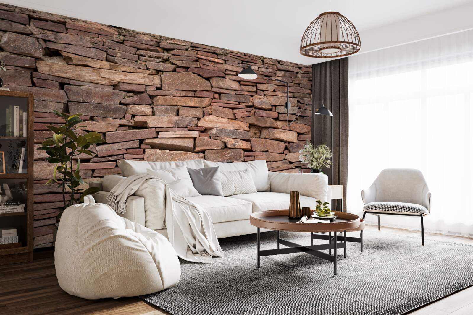 Fototapeta brązowa kamienna bariera o nierównej strukturze