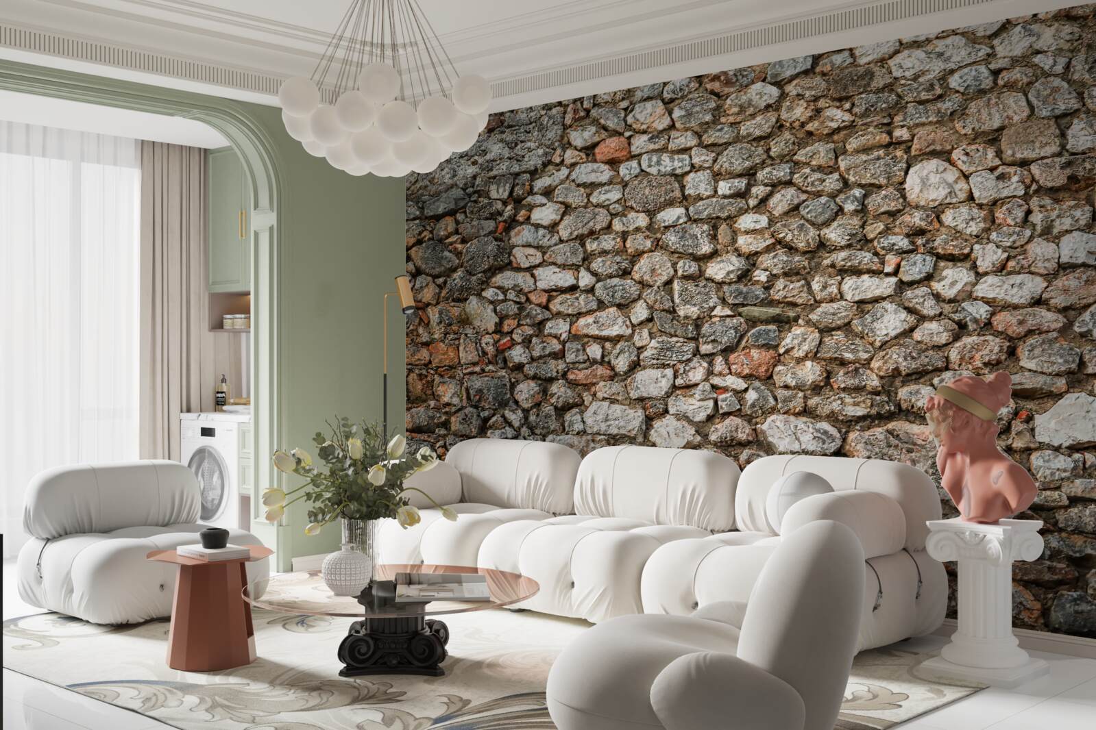 Fototapeta antyczny wielokolorowy kamienny mur