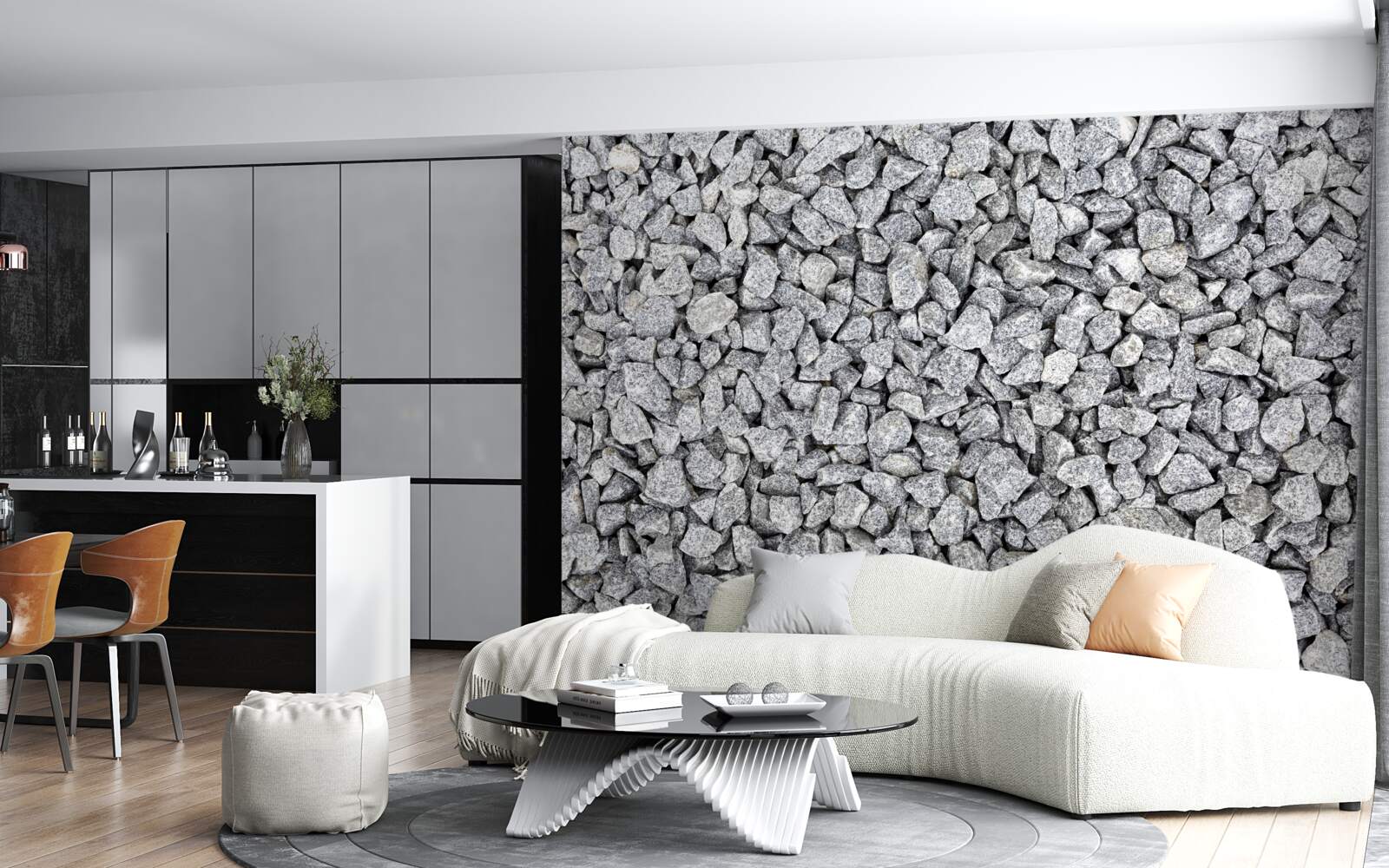 Fototapeta marmurowo-szary kamień kruszony