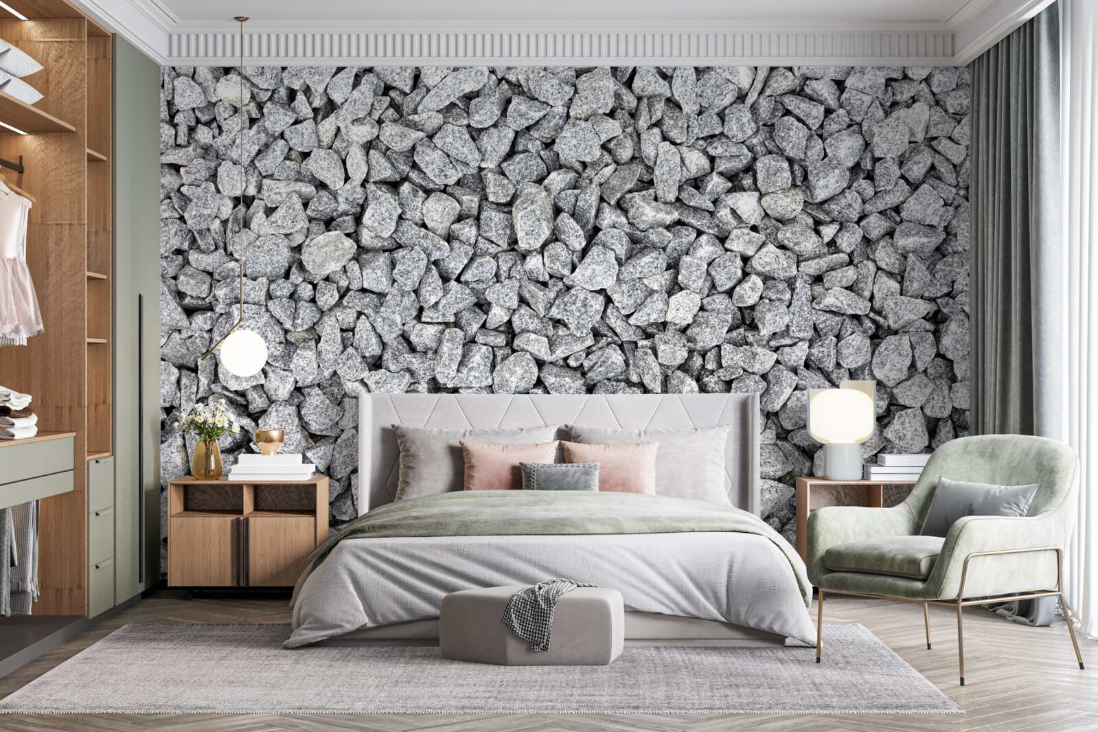 Fototapeta marmurowo-szary kamień kruszony