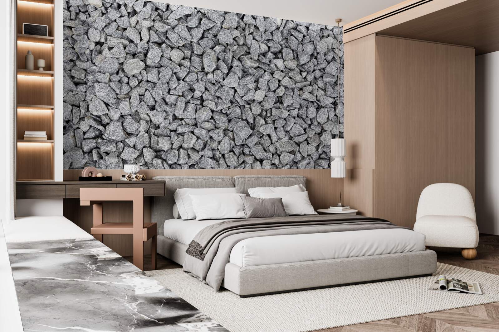 Fototapeta marmurowo-szary kamień kruszony