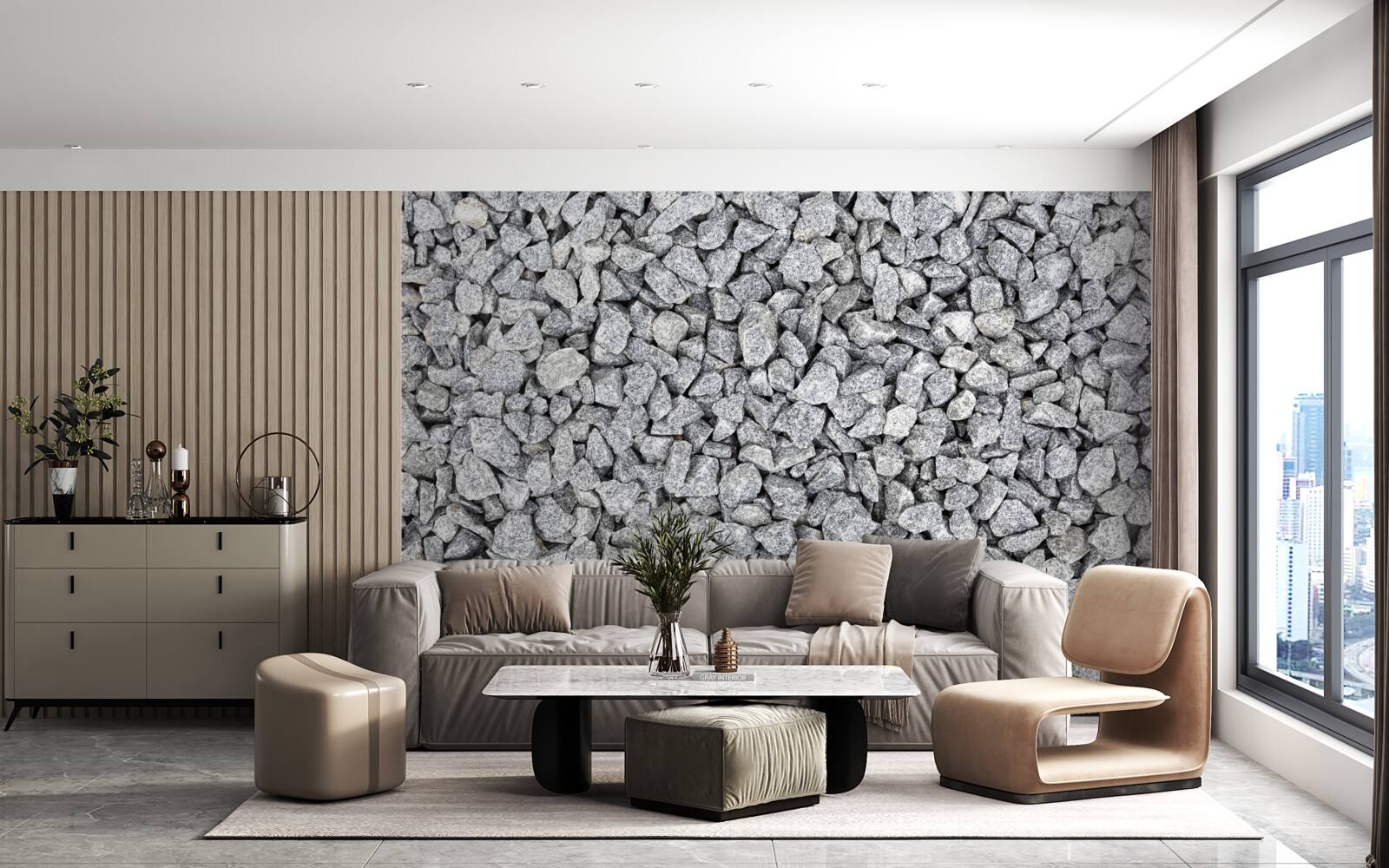 Fototapeta marmurowo-szary kamień kruszony