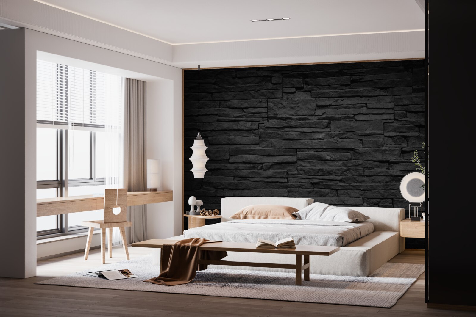 Fototapeta czarny kamienny mur