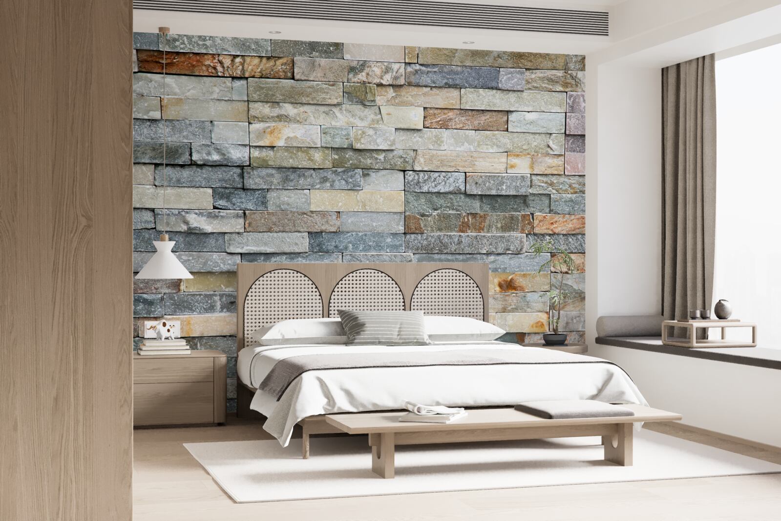 Fototapeta gęsia skórka wykonana z wielobarwnych pasiastych bloków