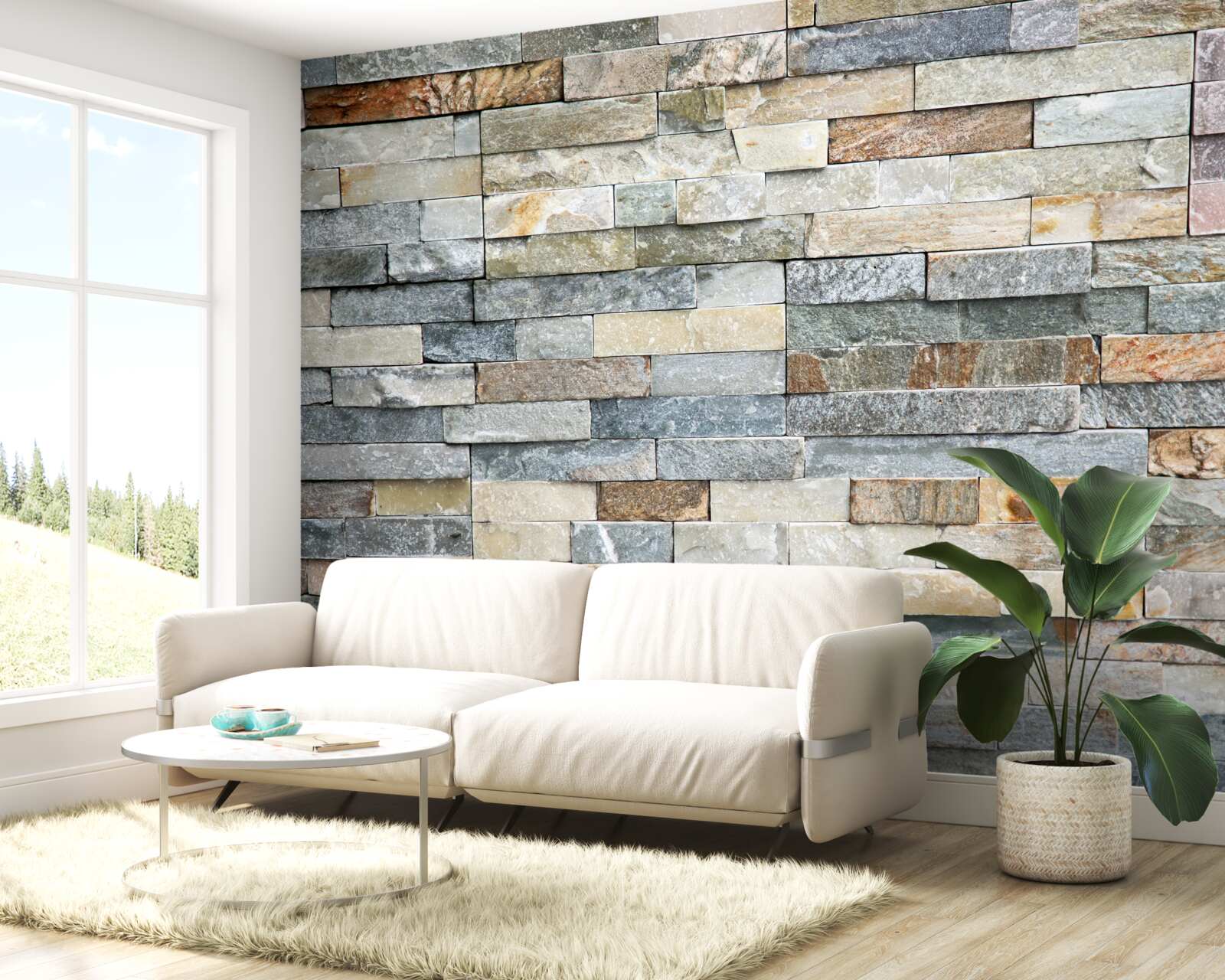 Fototapeta gęsia skórka wykonana z wielobarwnych pasiastych bloków