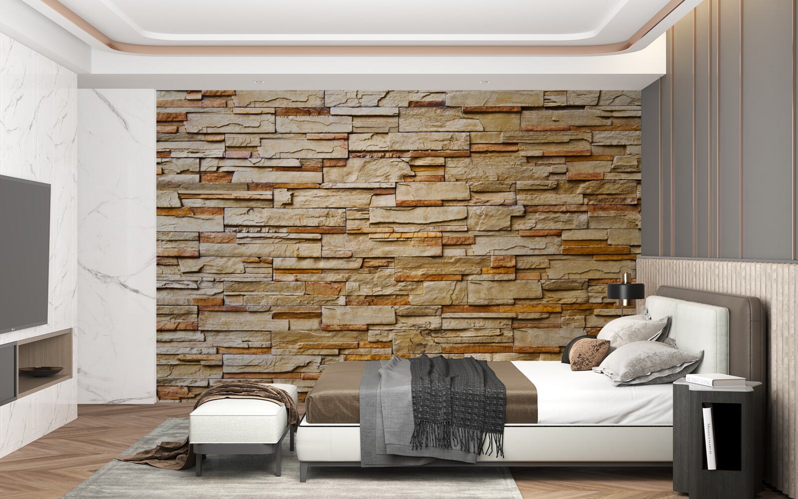 Fototapeta brązowy kamienny mur