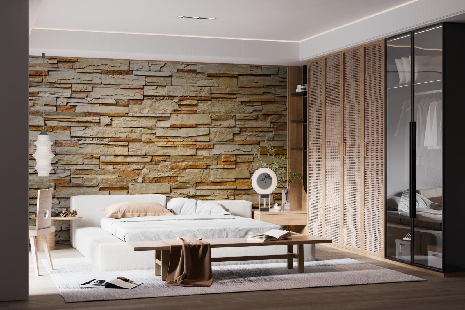 Fototapeta brązowy kamienny mur