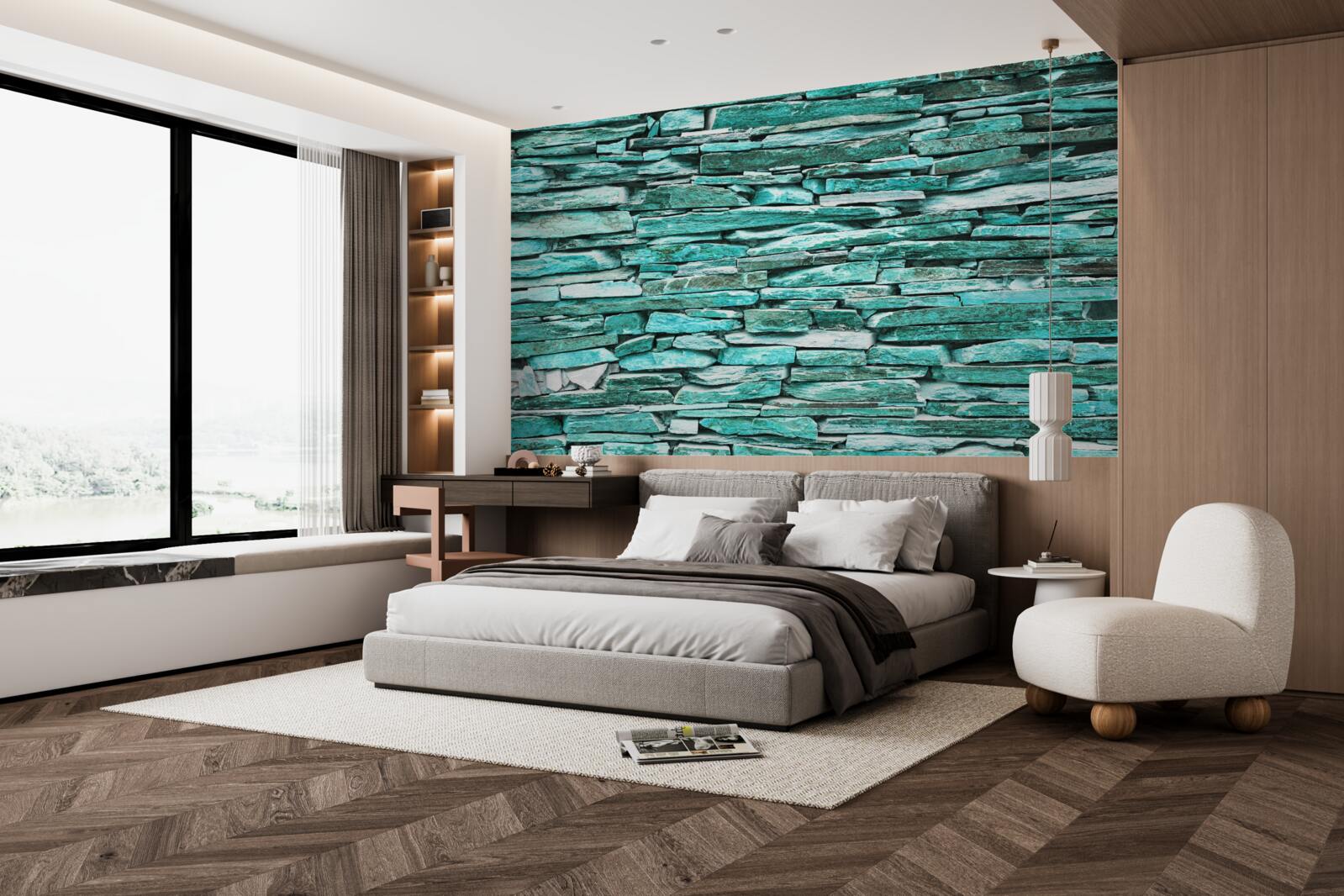 Fototapeta turkusowa kamienna bariera