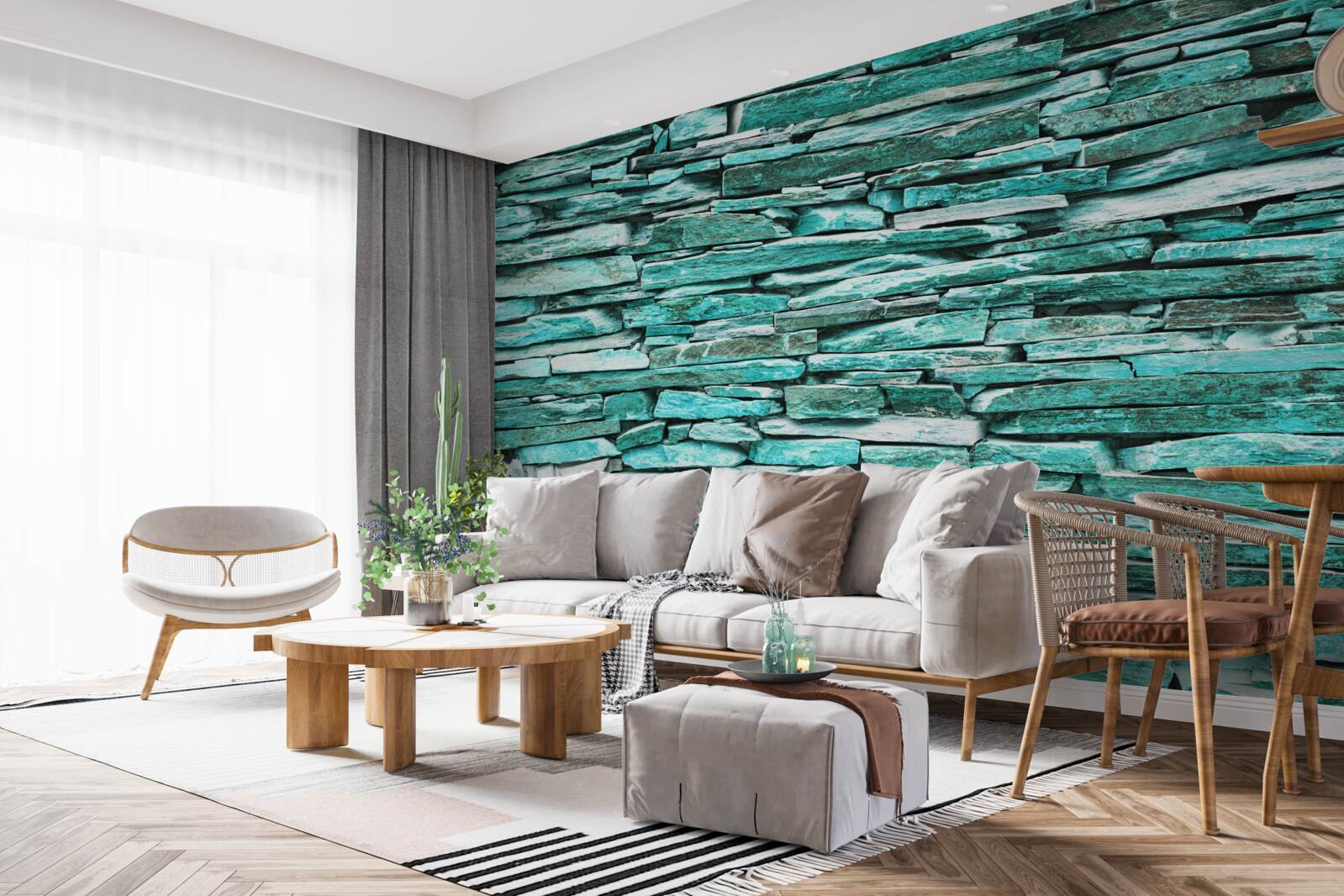 Fototapeta turkusowa kamienna bariera