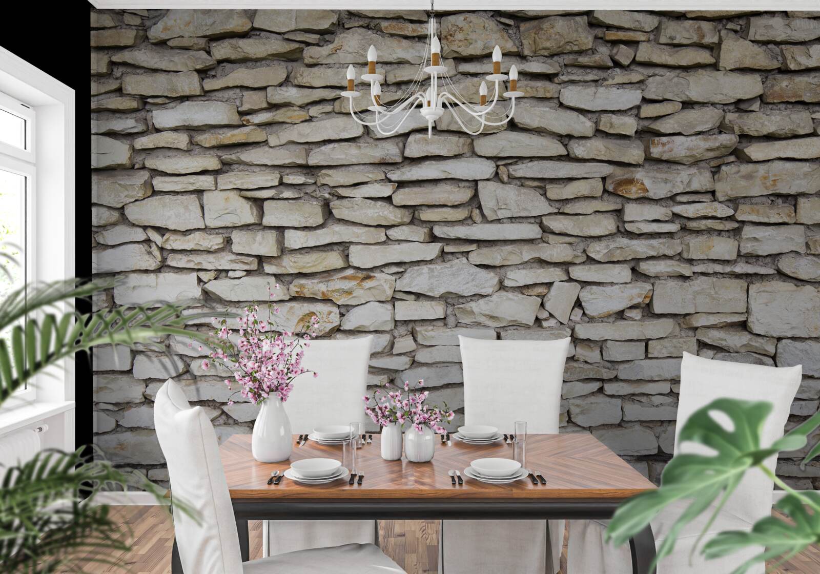 Fototapeta Ściana wykonana ze starego kamienia teksturowanego