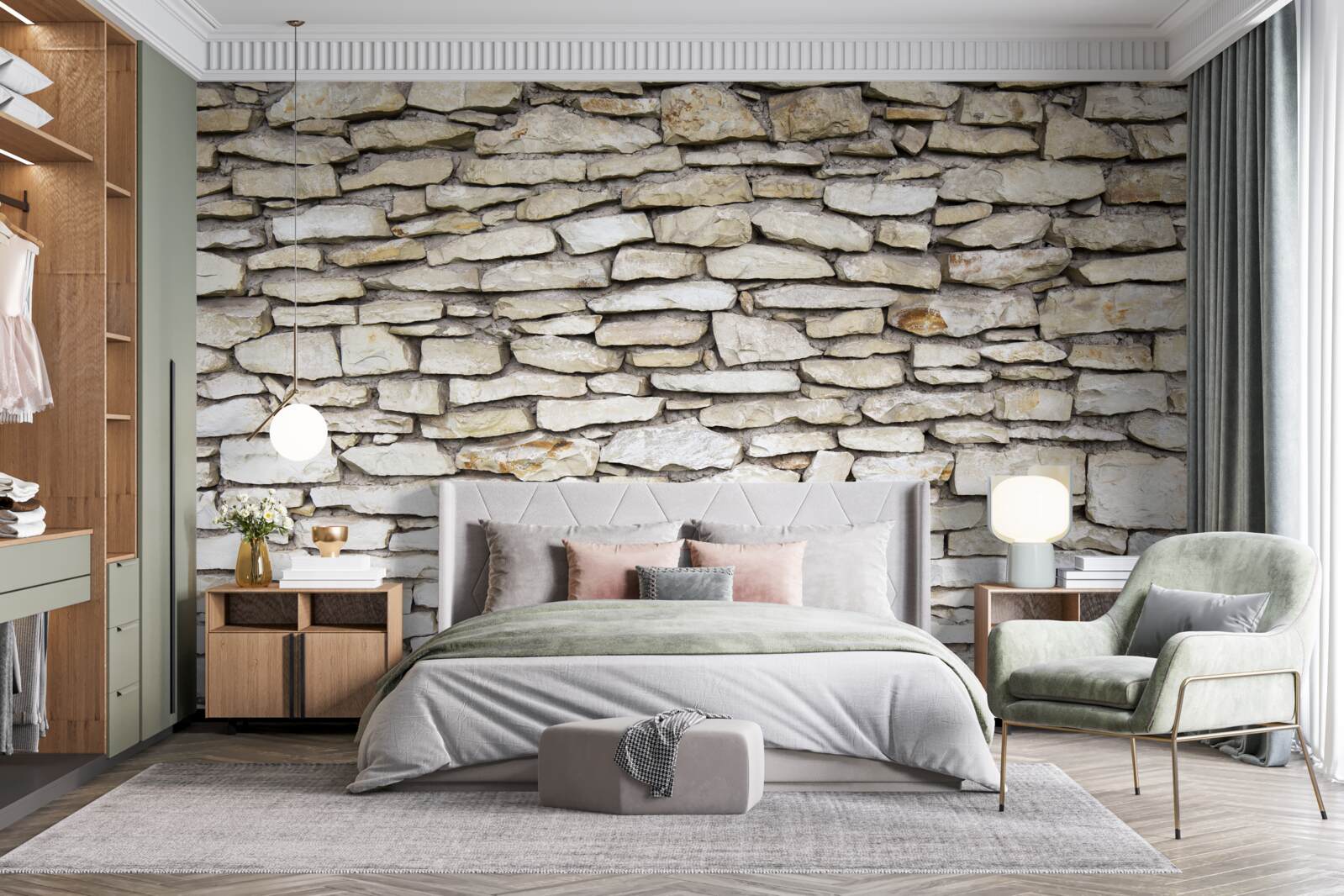 Fototapeta Ściana wykonana ze starego kamienia teksturowanego