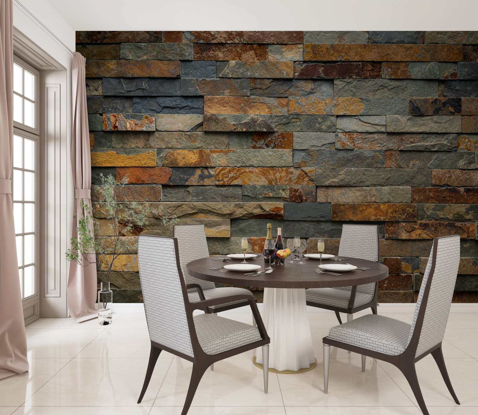 Fototapeta multi-czerwona ściana wykonana z kamienia