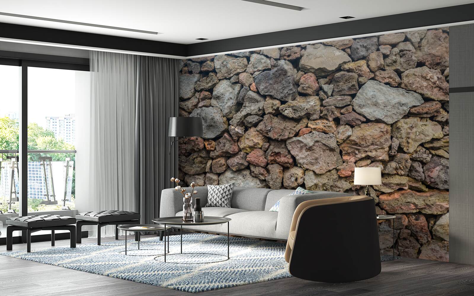 Fototapeta Ściana z kamienia wulkanicznego