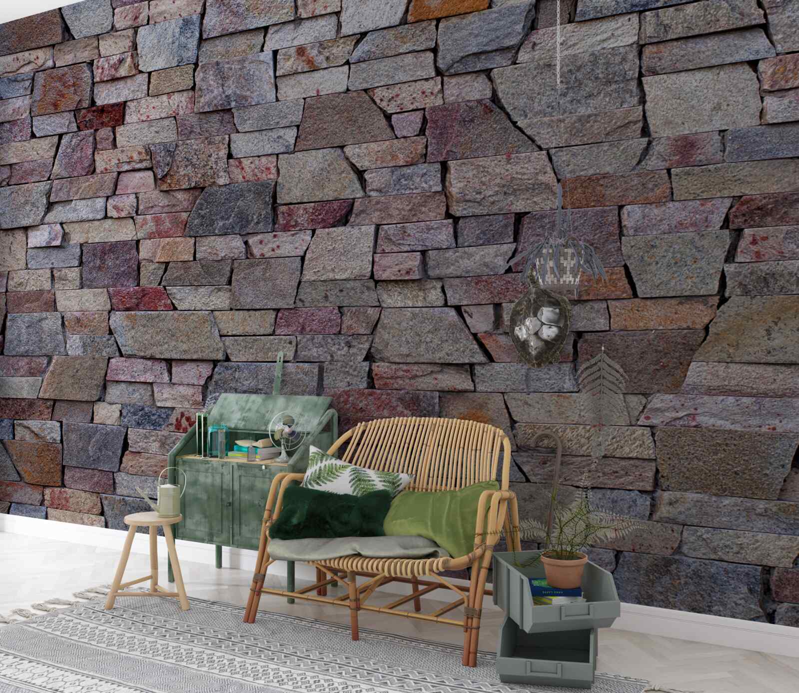 Fototapeta wiejska konstrukcja kamiennego muru