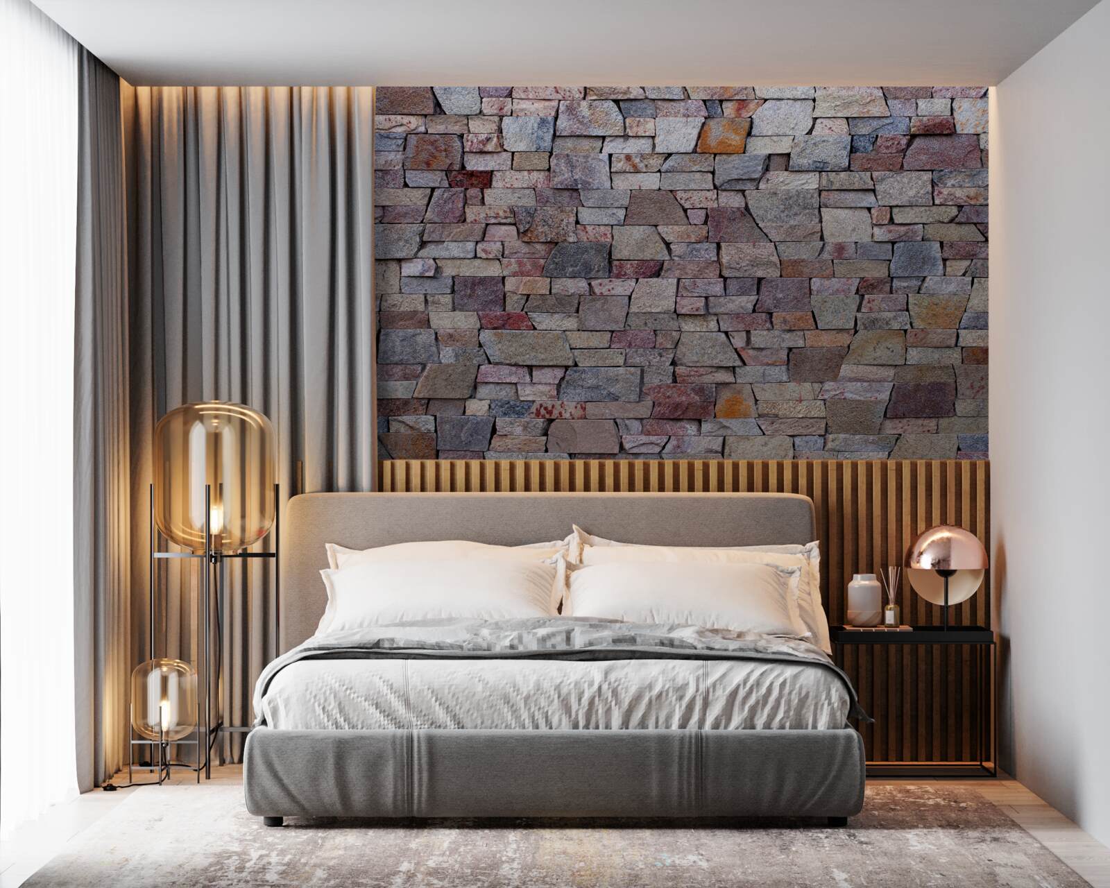 Fototapeta wiejska konstrukcja kamiennego muru