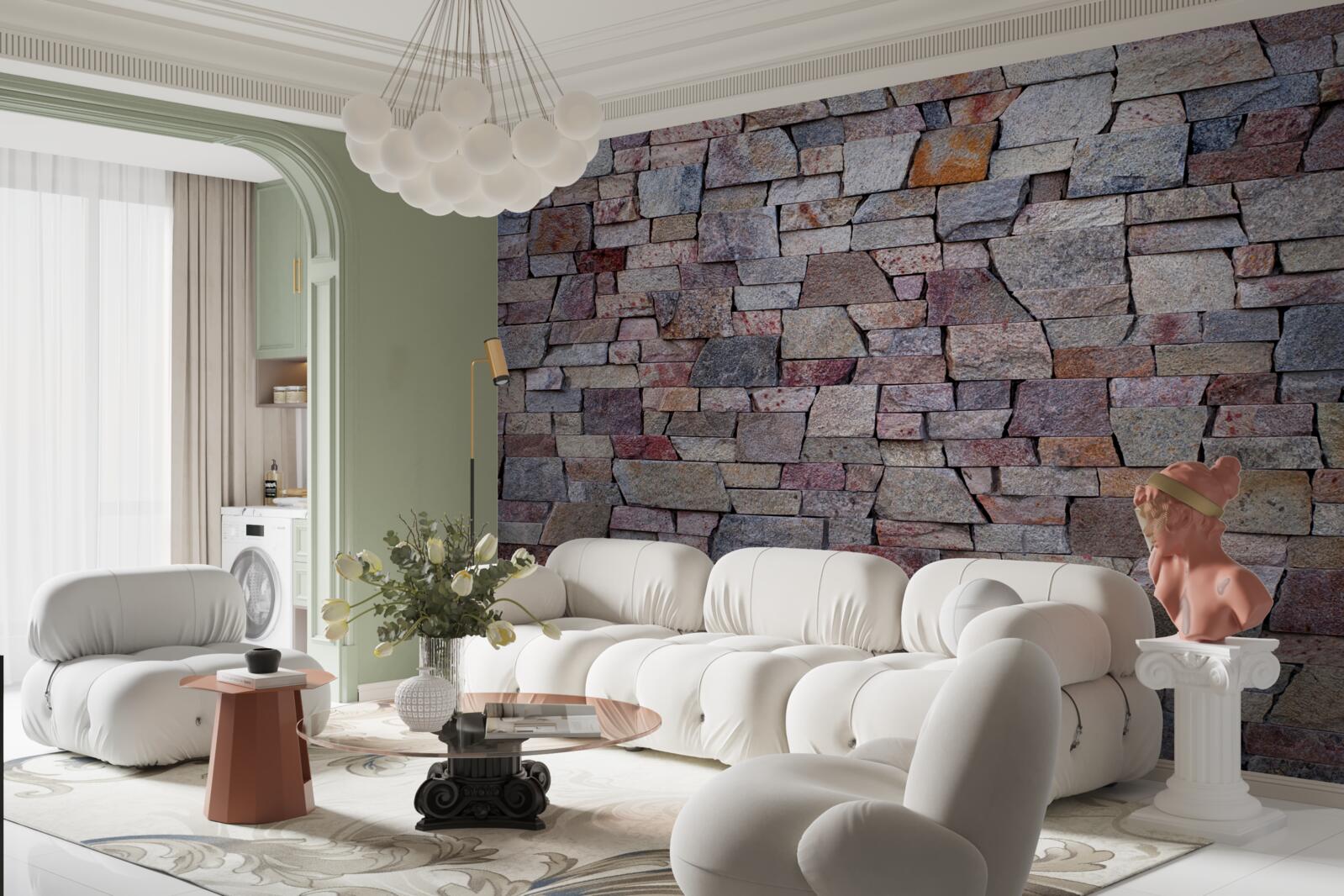 Fototapeta wiejska konstrukcja kamiennego muru