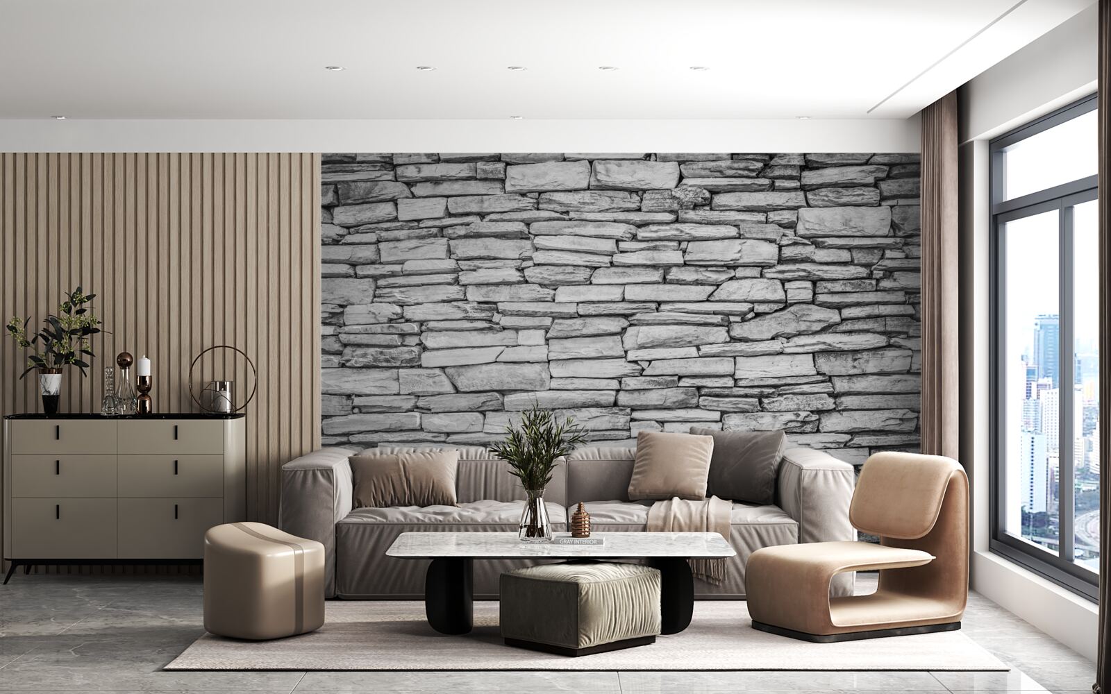 Fototapeta struktura ściany z szarego kamienia