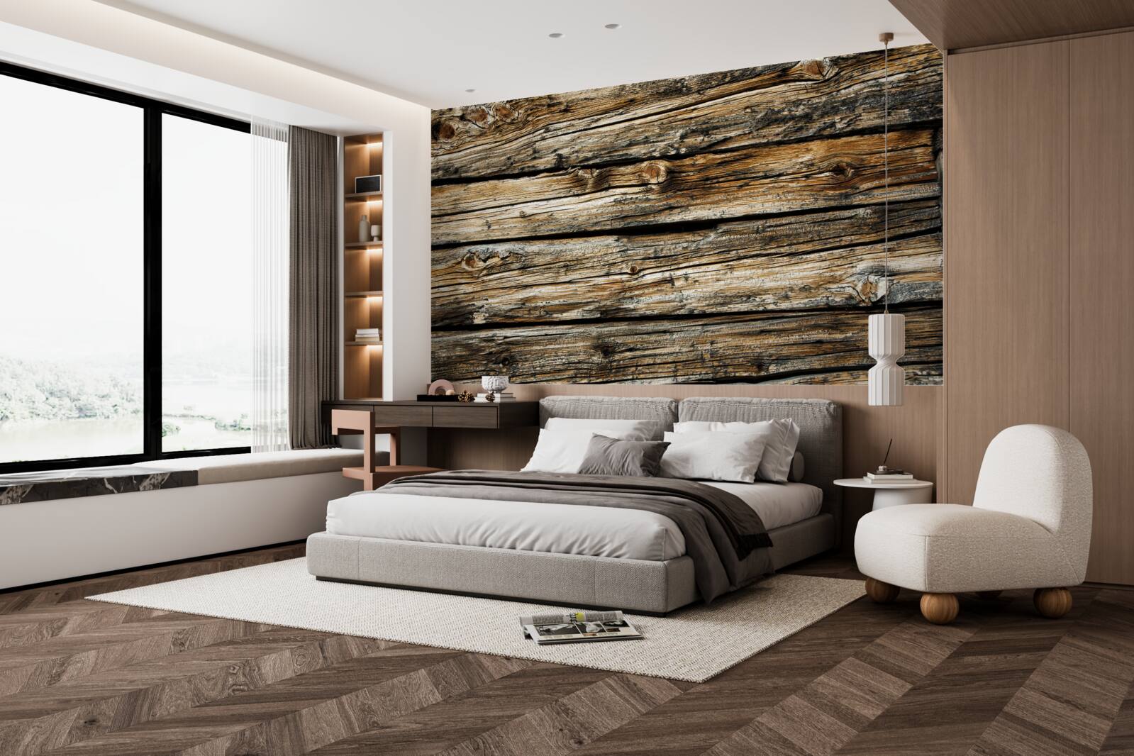 Fototapeta autentyczna drewniana deska w stylu retro