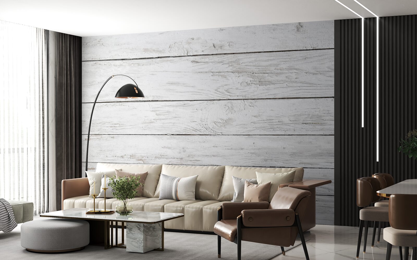 Fototapeta drewniana deska parkietowa w jasnoszarym odcieniu