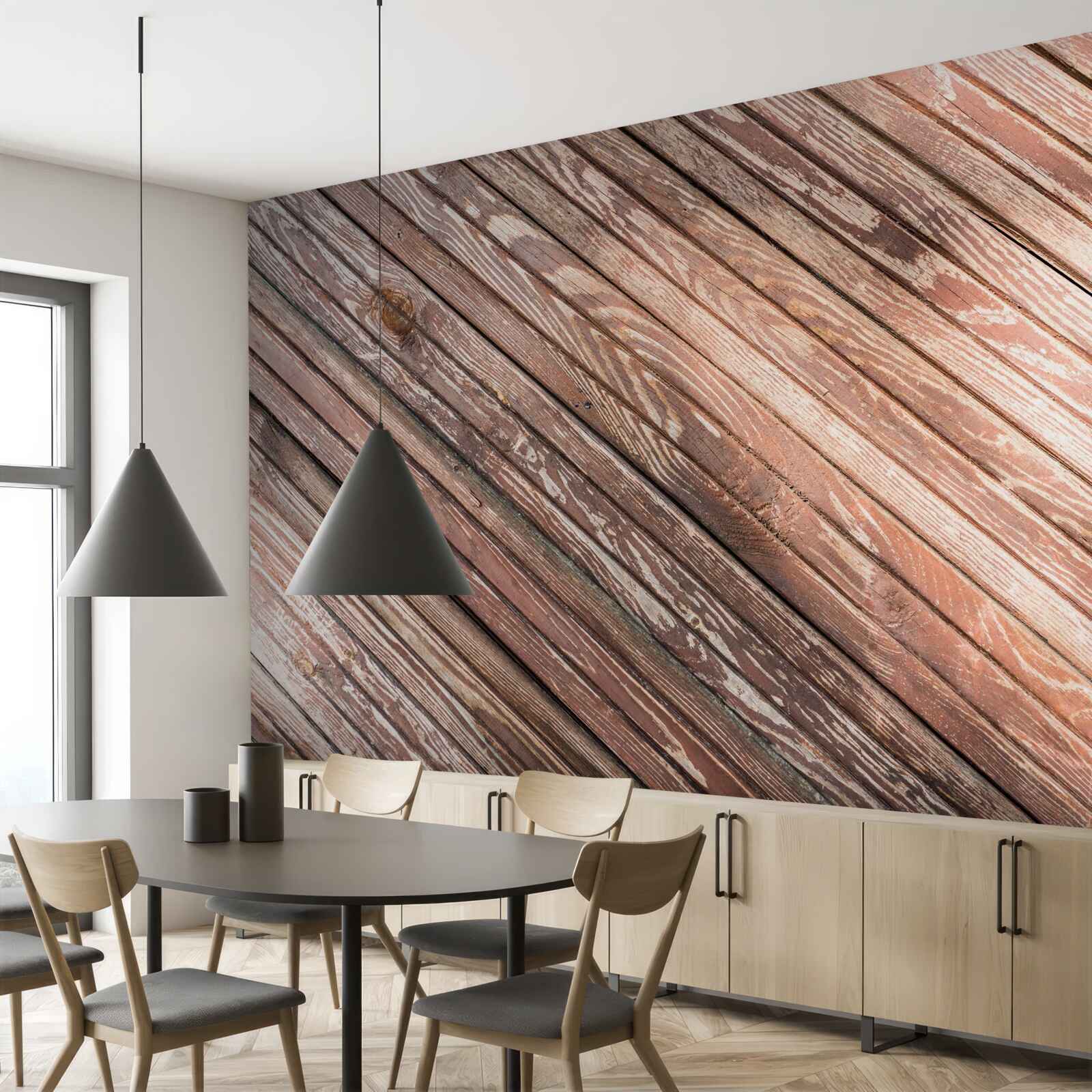 Fototapeta wąskie drewniane pręty