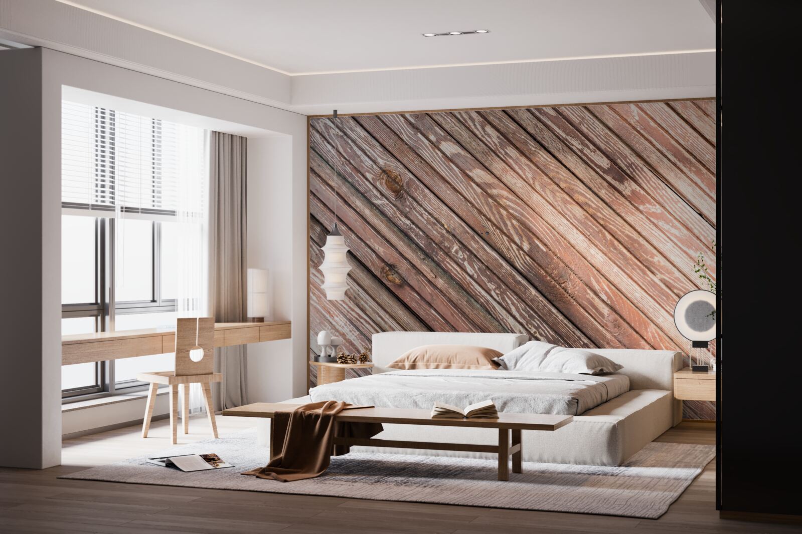 Fototapeta wąskie drewniane pręty