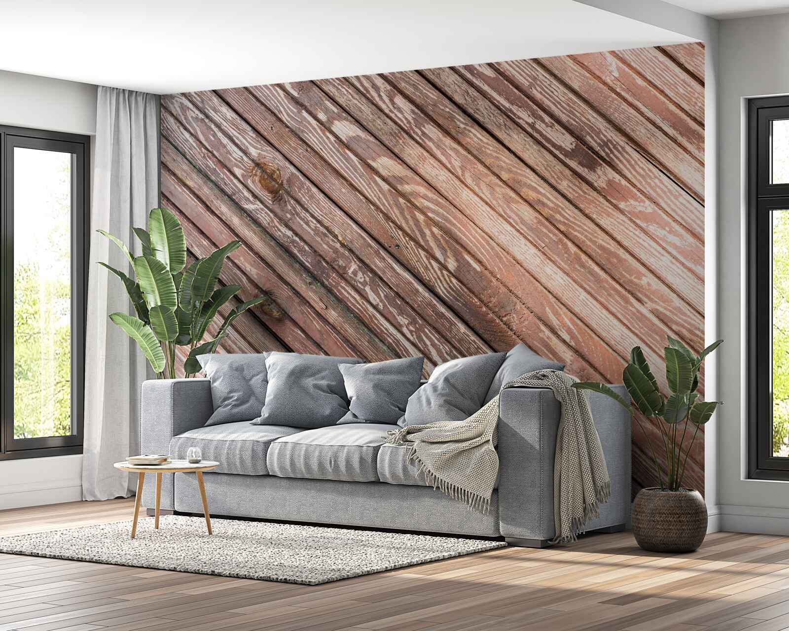 Fototapeta wąskie drewniane pręty