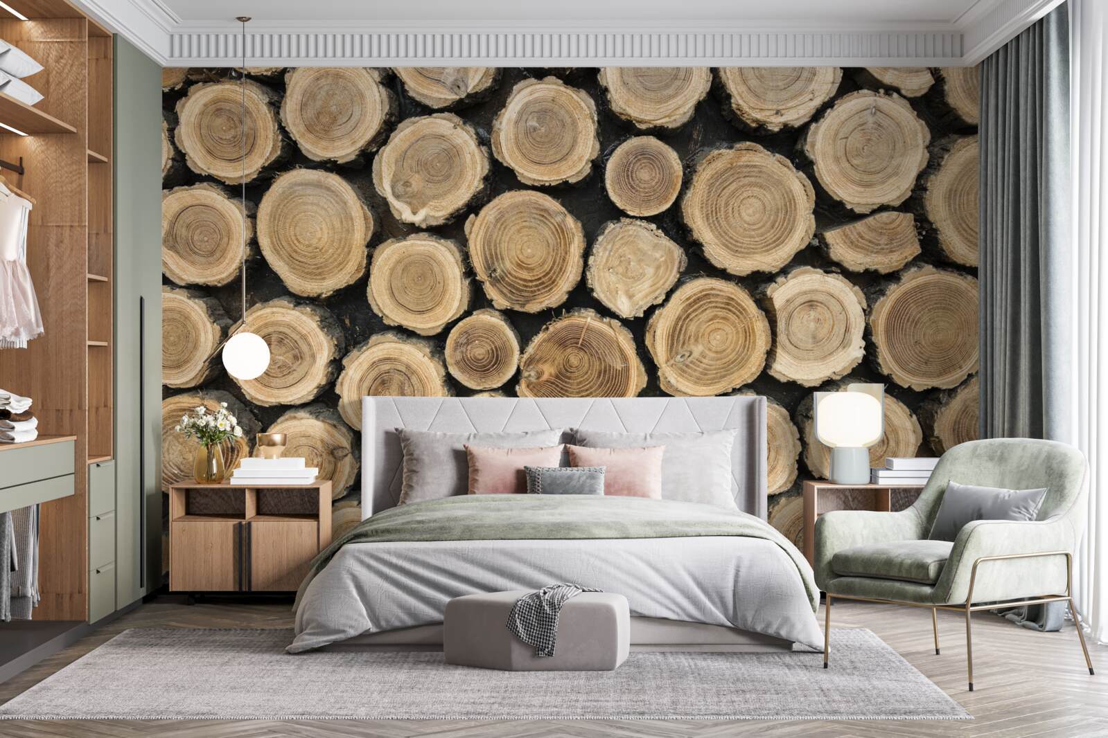 Fototapeta powalone drzewa w kształcie koła