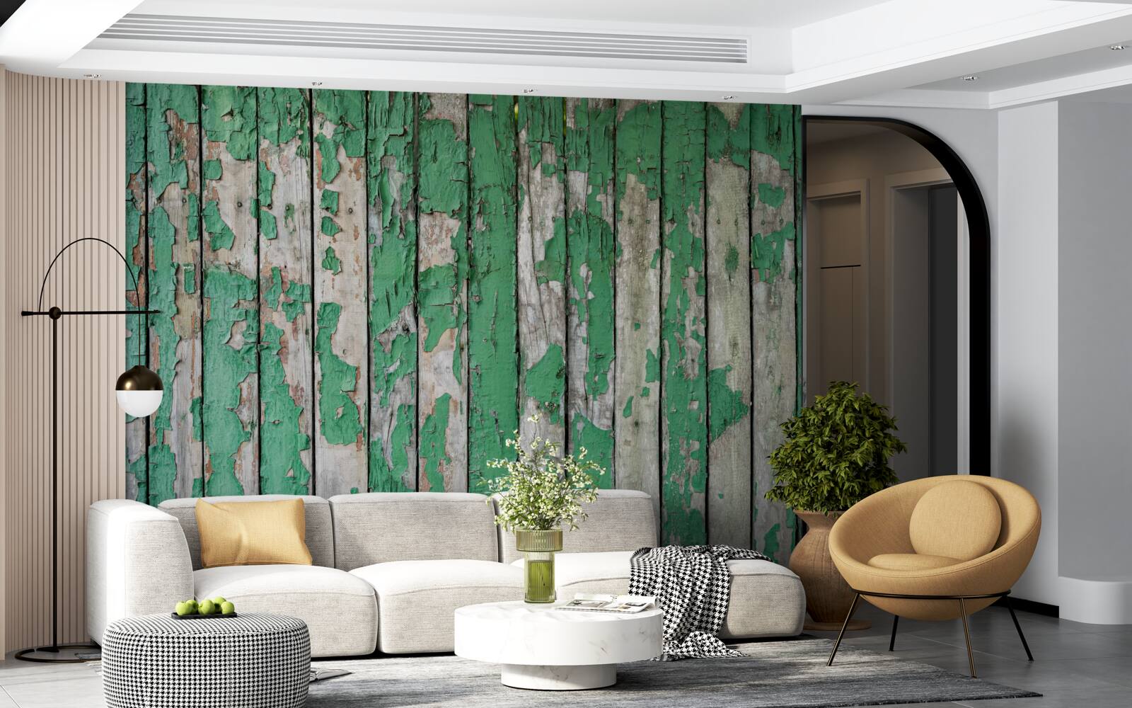 Fototapeta ogrodzenie, które straciło swój zielony blask