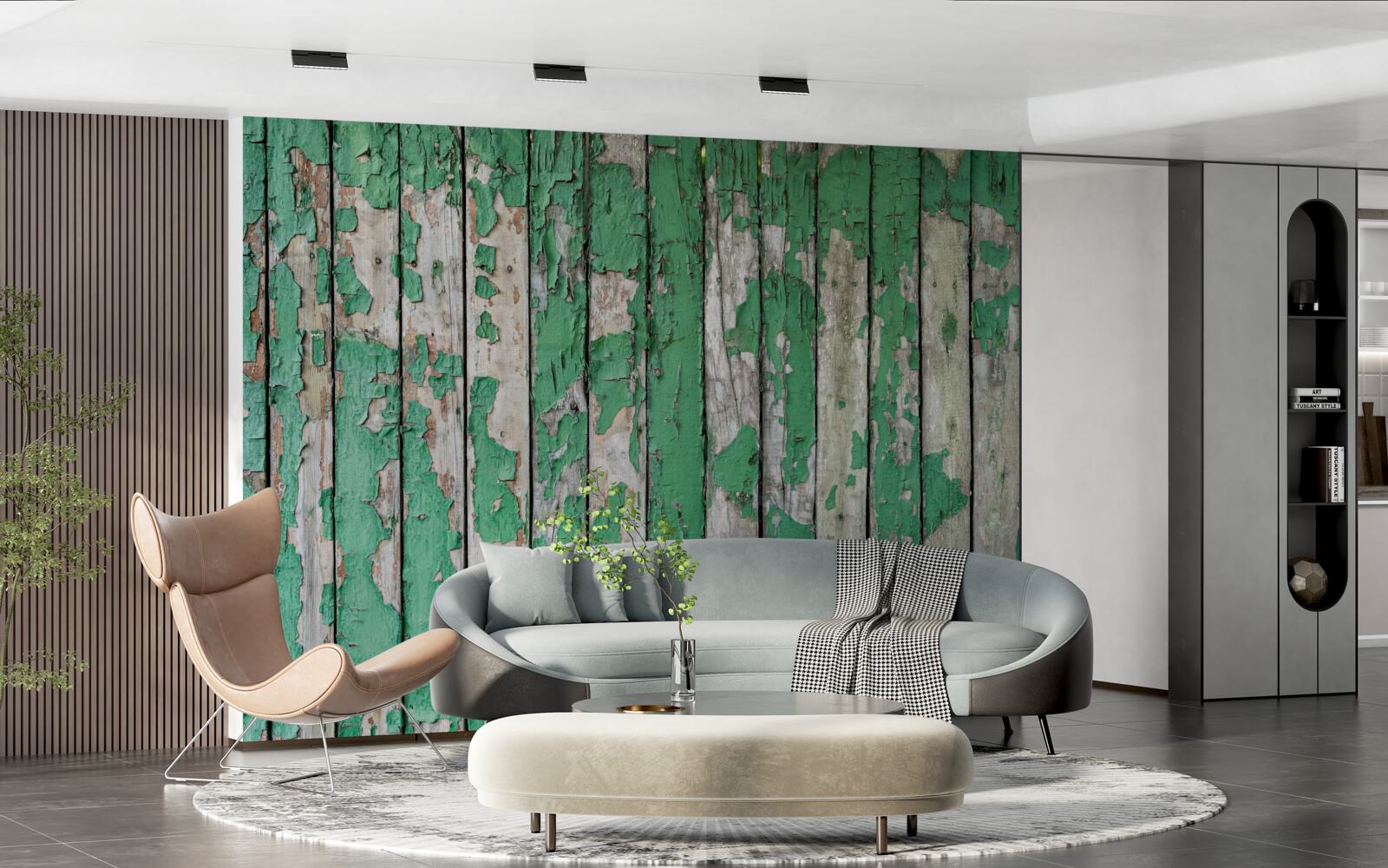 Fototapeta ogrodzenie, które straciło swój zielony blask