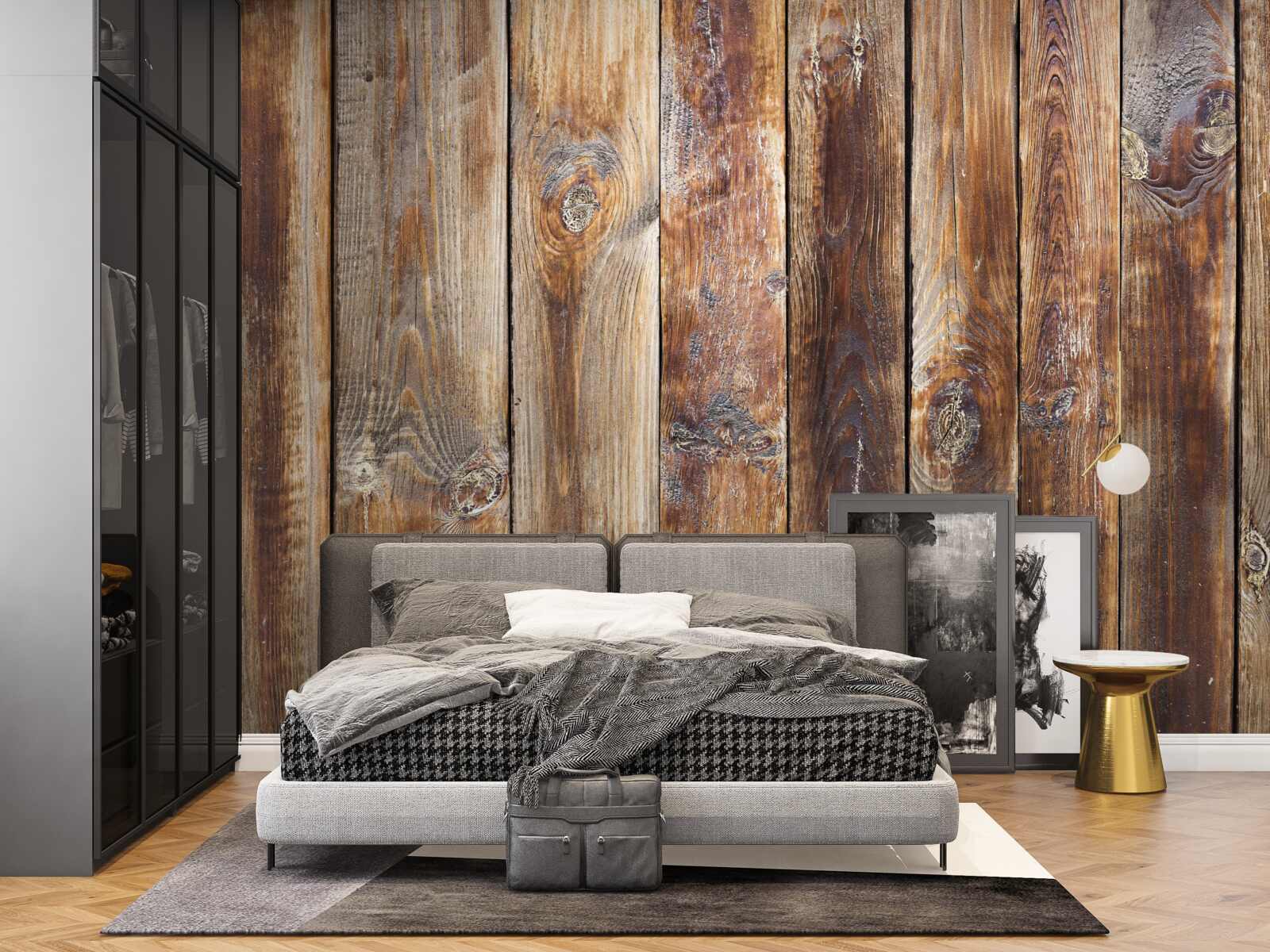 Fototapeta belki wykonane są z drewna w kolorze ciemnobrązowym