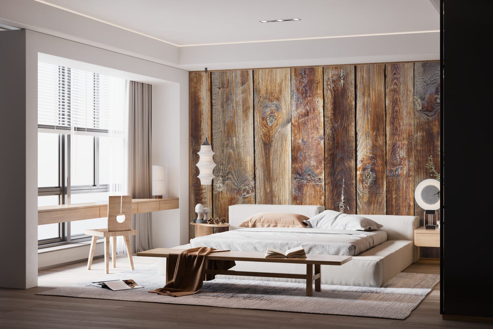 Fototapeta belki wykonane są z drewna w kolorze ciemnobrązowym