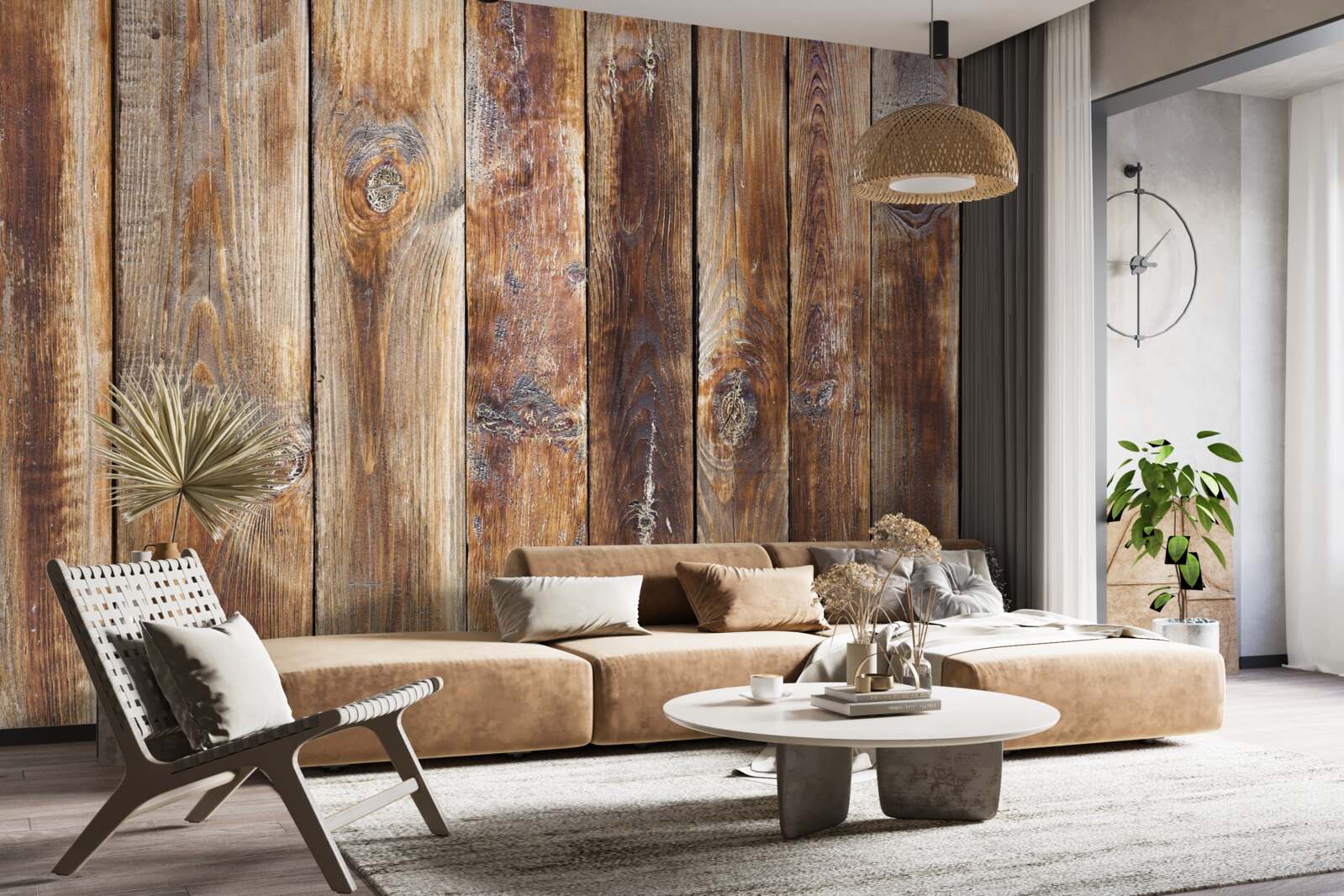 Fototapeta belki wykonane są z drewna w kolorze ciemnobrązowym