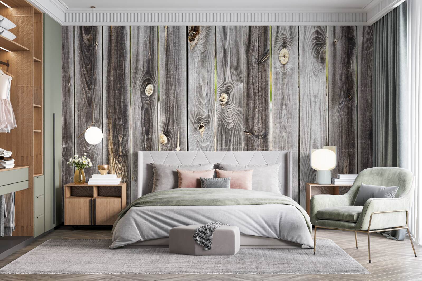 Fototapeta ciemnoszary drewniany płot